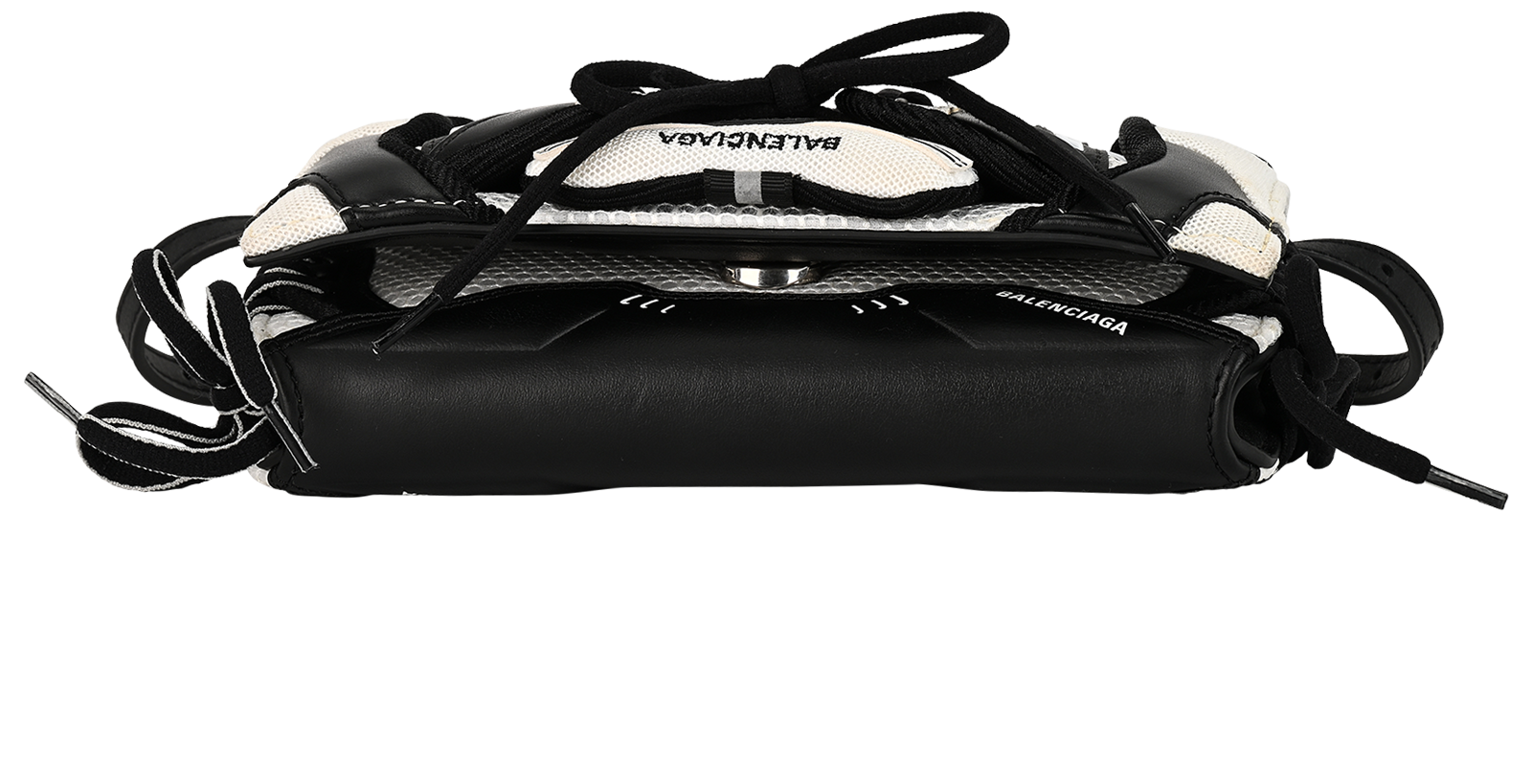 Balenciaga SneakerHead Phone Holder Bag, &pound;375, Accessories, Black/White, Leather, Top view